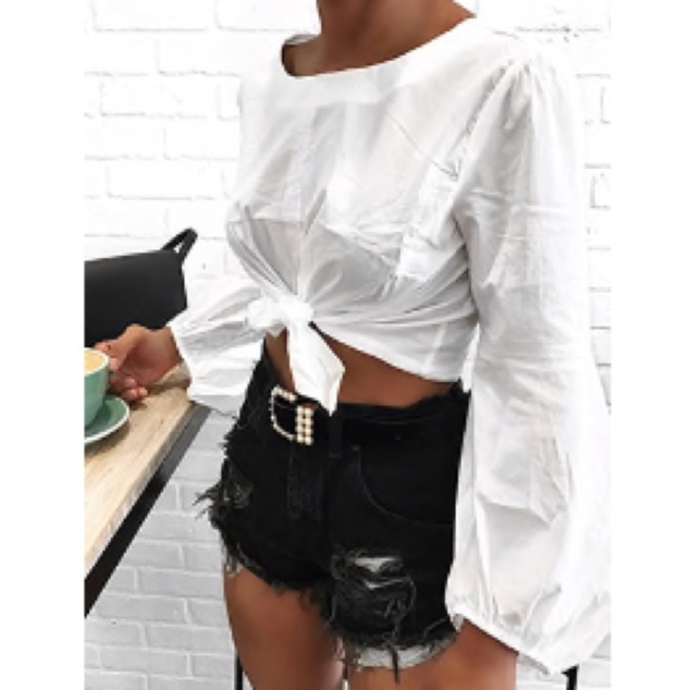 White poplin top